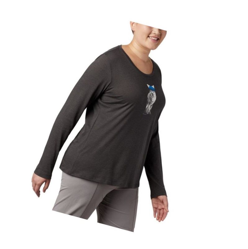 Columbia Ruby Falls Long Sleeve Plus Size Sweatshirt Kadın Gri | 15340-QWBK