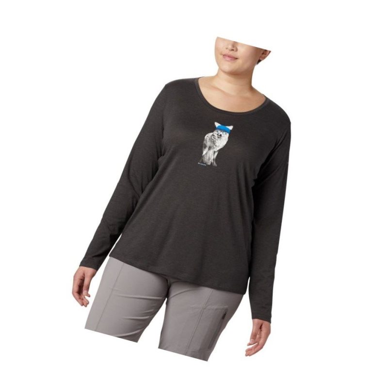 Columbia Ruby Falls Long Sleeve Plus Size Sweatshirt Kadın Gri | 15340-QWBK
