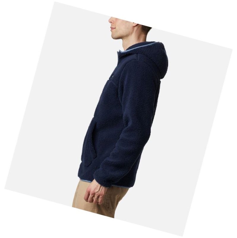 Columbia Rugged Ridge II Hooded Sherpa Fleece Kapşonlu Erkek Lacivert Mavi Gri | 24095-SFIY