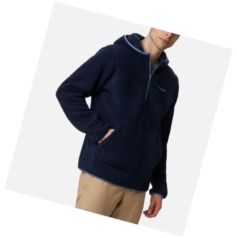 Columbia Rugged Ridge II Hooded Sherpa Fleece Kapşonlu Erkek Lacivert Mavi Gri | 24095-SFIY