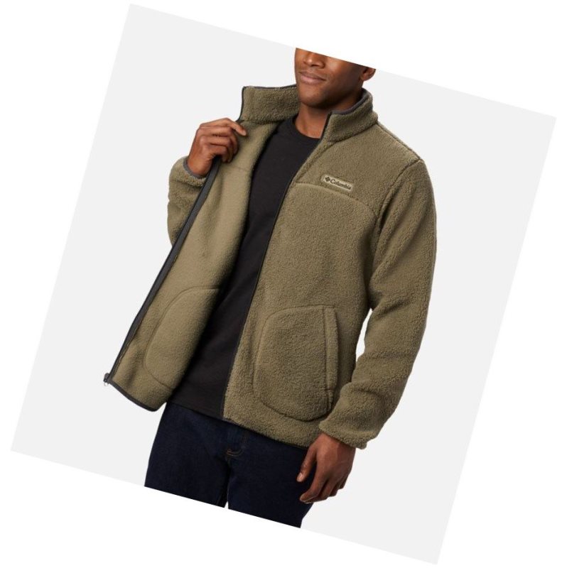 Columbia Rugged Ridge II Sherpa Full Zip Fleece Mont Erkek Gri Yeşil | 76290-YASC