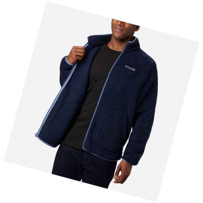 Columbia Rugged Ridge II Sherpa Full Zip Fleece Mont Erkek Lacivert Mavi Gri | 92854-QZTR