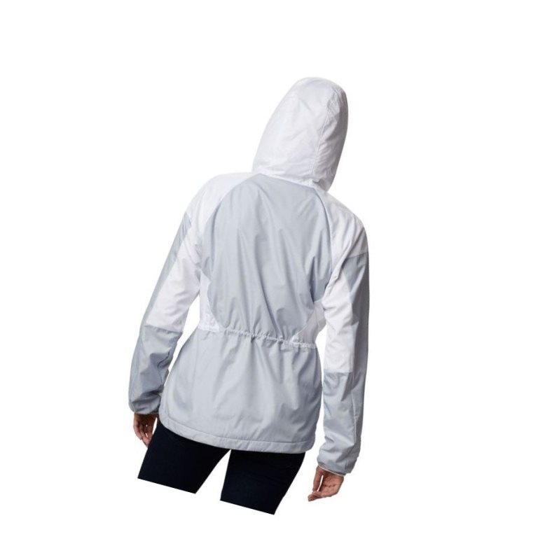 Columbia Side Hill Lined Windbreaker Mont Kadın Gri Beyaz | 79210-ZYQD