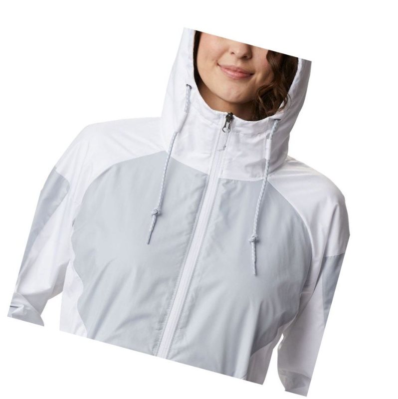 Columbia Side Hill Lined Windbreaker Mont Kadın Gri Beyaz | 79210-ZYQD