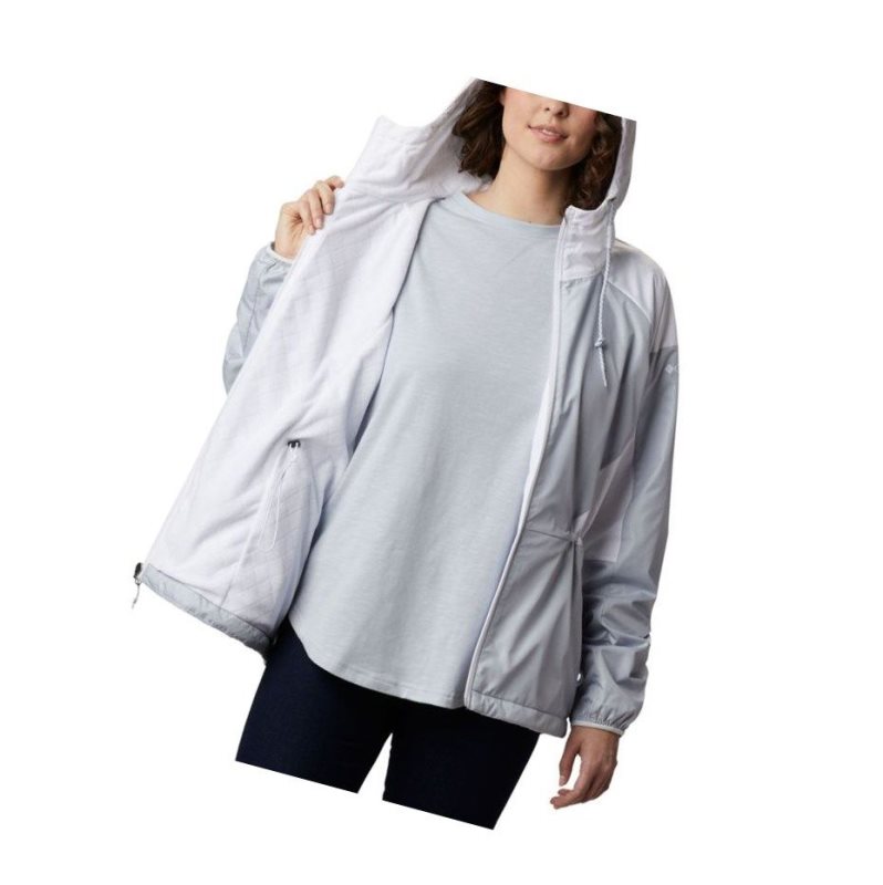 Columbia Side Hill Lined Windbreaker Mont Kadın Gri Beyaz | 79210-ZYQD
