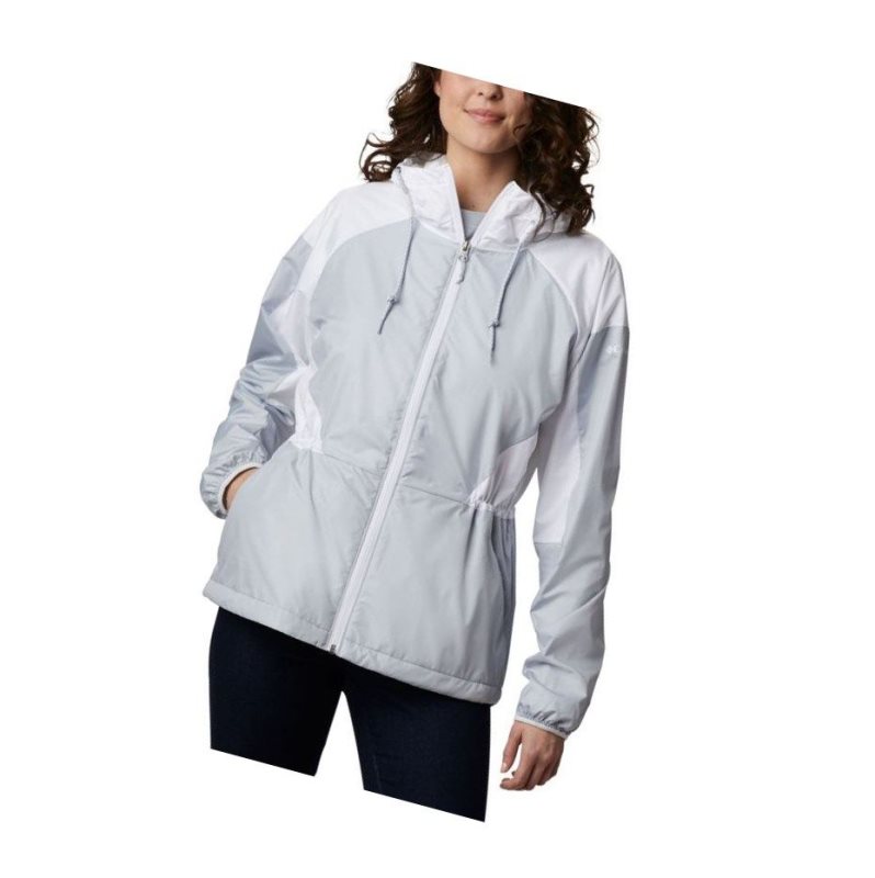 Columbia Side Hill Lined Windbreaker Mont Kadın Gri Beyaz | 79210-ZYQD