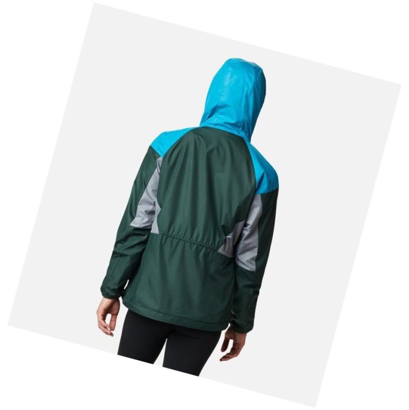 Columbia Side Hill Lined Windbreaker Mont Kadın Mavi Gri | 76849-AVNR