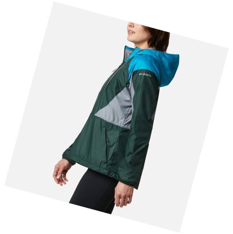Columbia Side Hill Lined Windbreaker Mont Kadın Mavi Gri | 76849-AVNR