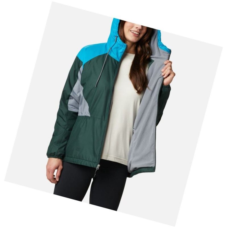 Columbia Side Hill Lined Windbreaker Mont Kadın Mavi Gri | 76849-AVNR