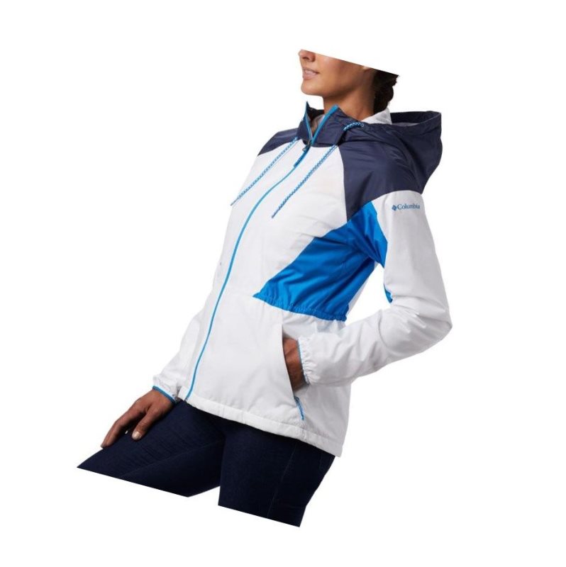 Columbia Side Hill Lined Windbreaker Mont Kadın Beyaz Lacivert Mavi | 73564-IFTO