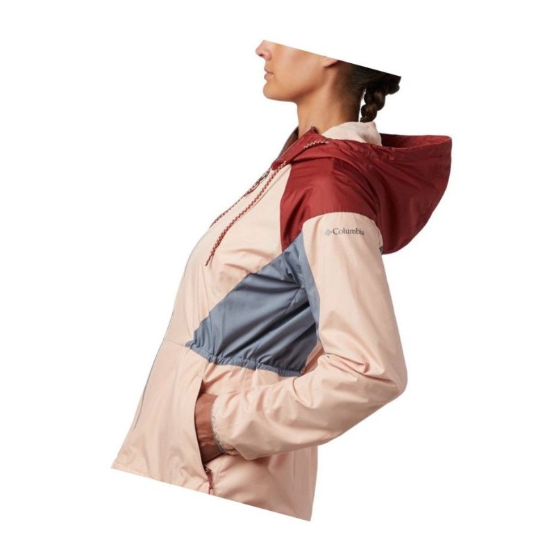 Columbia Side Hill Lined Windbreaker Mont Kadın Kırmızı Gri | 39861-HPZG