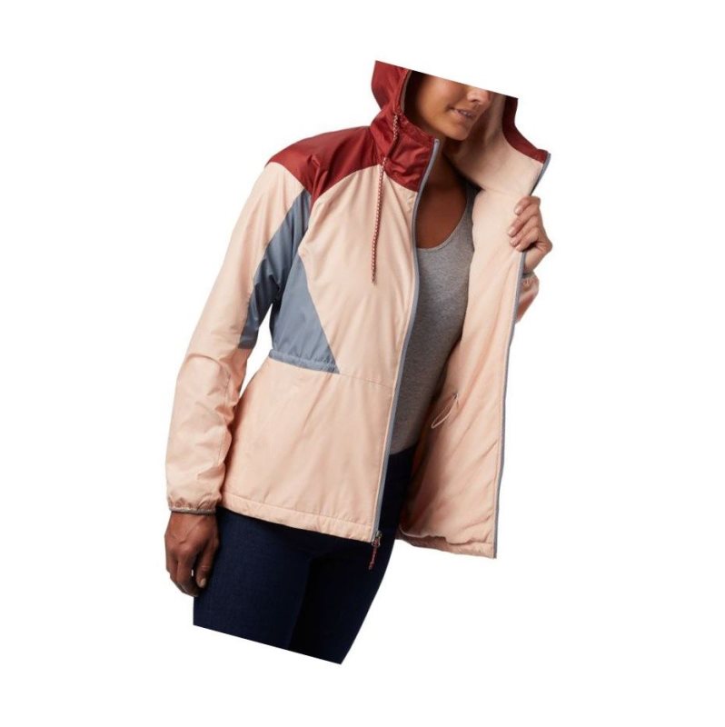 Columbia Side Hill Lined Windbreaker Mont Kadın Kırmızı Gri | 39861-HPZG