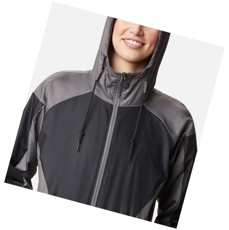 Columbia Side Hill Lined Windbreaker Mont Kadın Siyah Gri | 14285-ZYUN