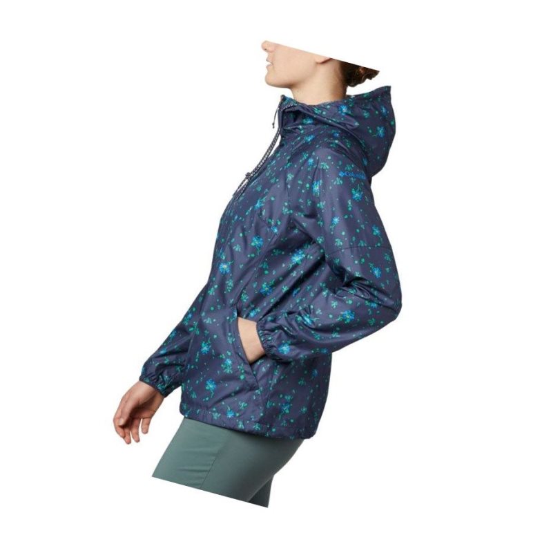 Columbia Side Hill Printed Windbreaker Mont Kadın Lacivert | 93851-AWUX
