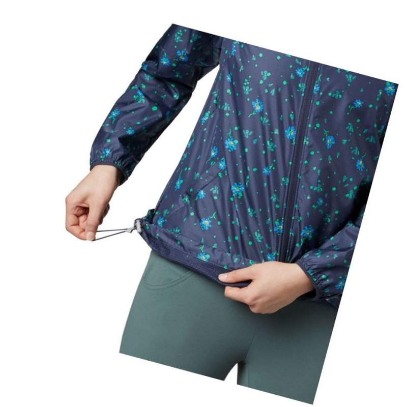 Columbia Side Hill Printed Windbreaker Mont Kadın Lacivert | 93851-AWUX