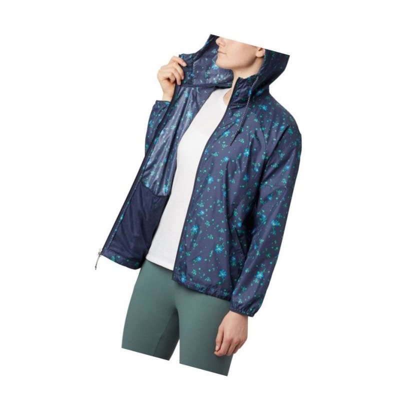 Columbia Side Hill Printed Windbreaker Mont Kadın Lacivert | 93851-AWUX