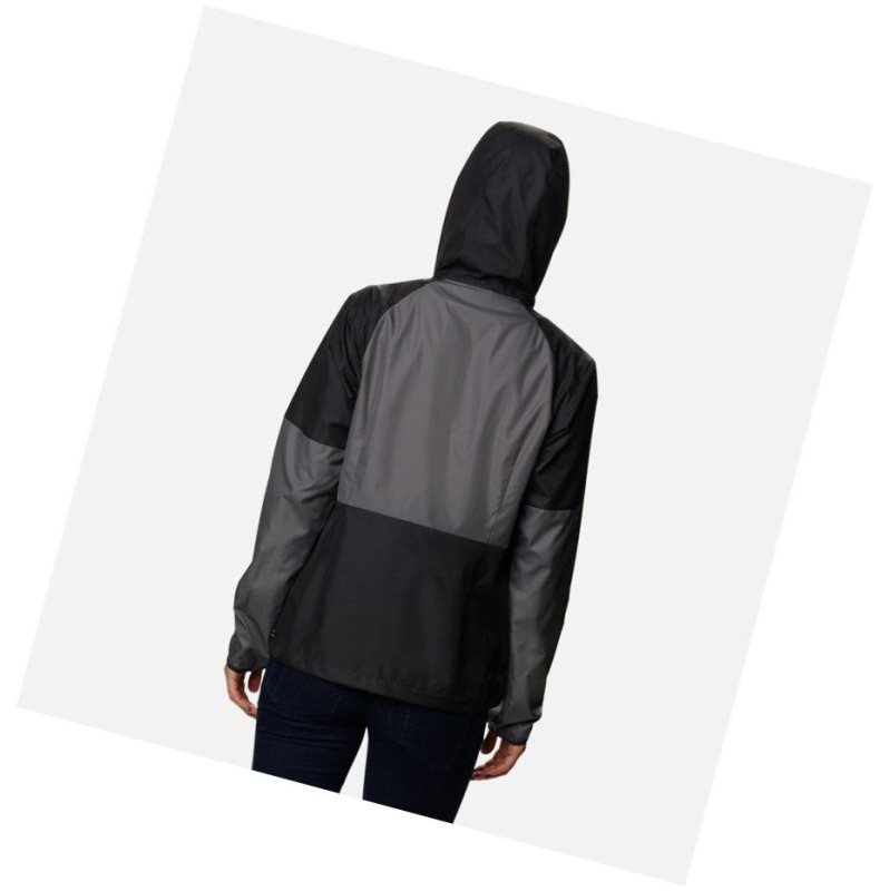 Columbia Side Hill Windbreaker Mont Kadın Siyah Gri | 78254-BGYF