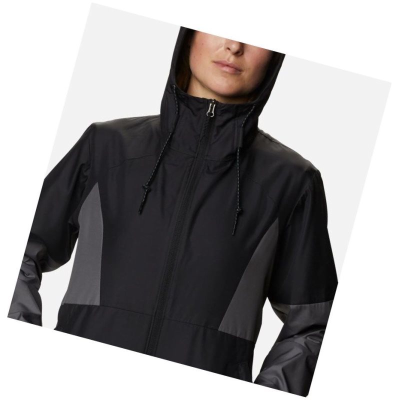 Columbia Side Hill Windbreaker Mont Kadın Siyah Gri | 78254-BGYF