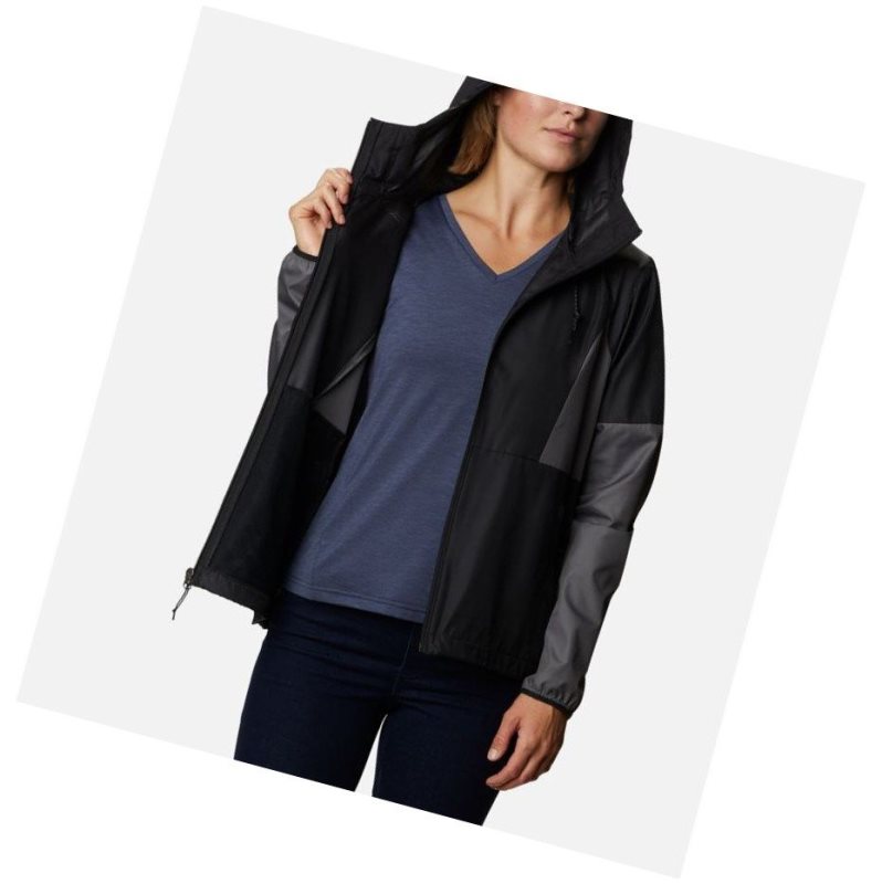 Columbia Side Hill Windbreaker Mont Kadın Siyah Gri | 78254-BGYF