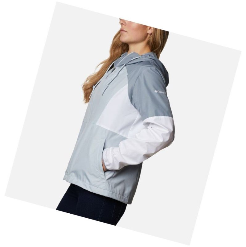 Columbia Side Hill Windbreaker Mont Kadın Gri Beyaz | 58097-XMQB