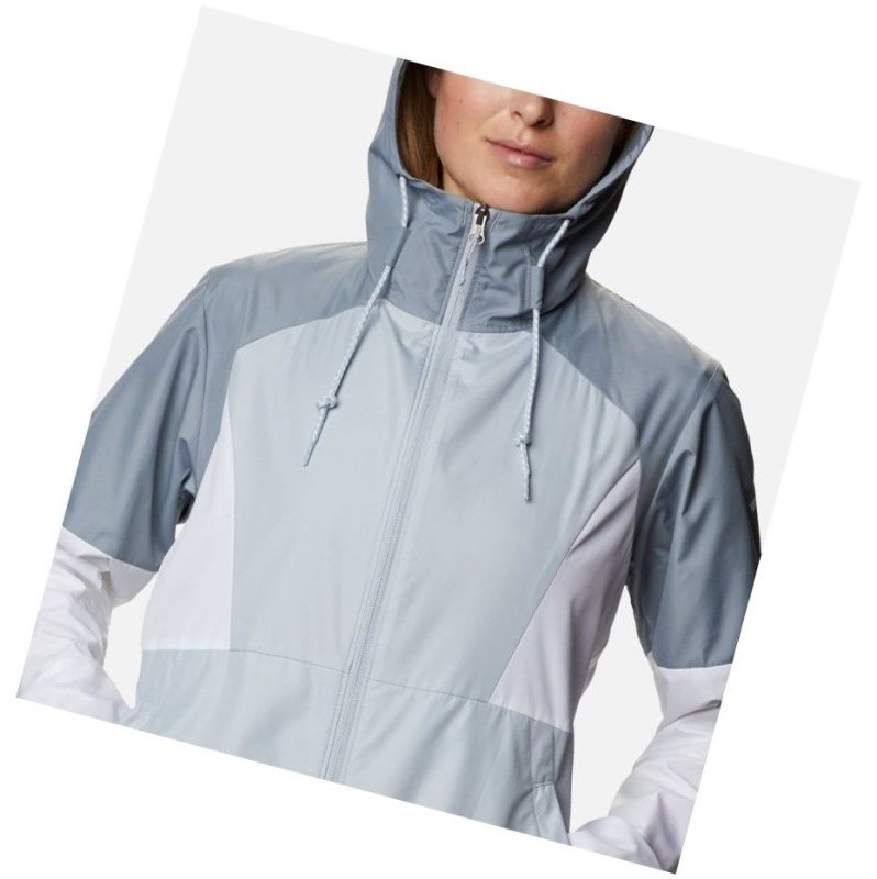 Columbia Side Hill Windbreaker Mont Kadın Gri Beyaz | 58097-XMQB