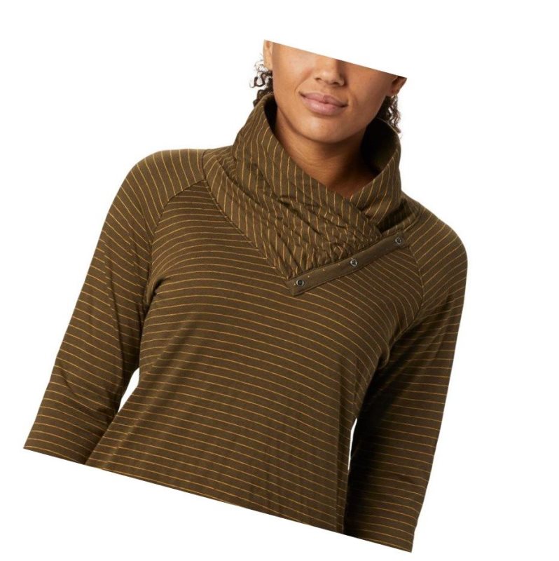 Columbia Silver Falls Long Sleeve Sweatshirt Kadın Zeytin Yeşili | 79248-GXVI