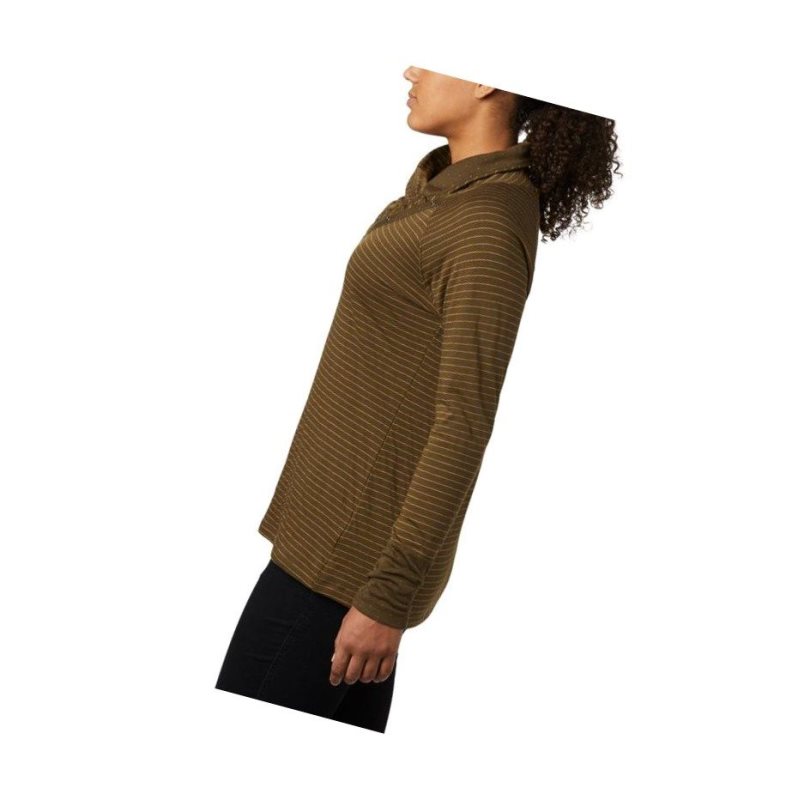 Columbia Silver Falls Long Sleeve Sweatshirt Kadın Zeytin Yeşili | 79248-GXVI