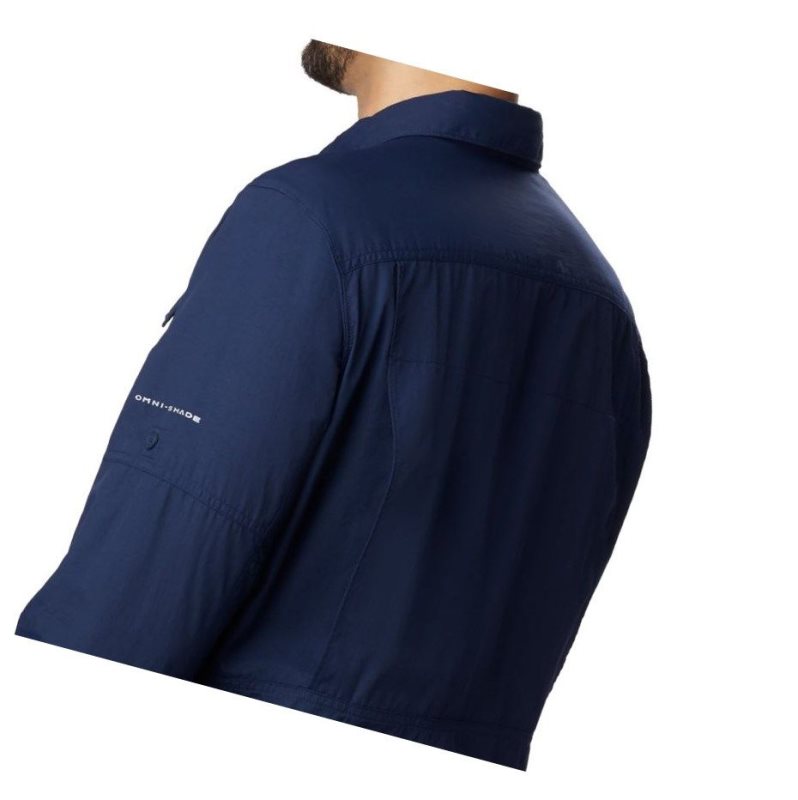 Columbia Silver Ridge 2.0 Long Sleeve Big Gömlek Erkek Lacivert | 63480-WANG