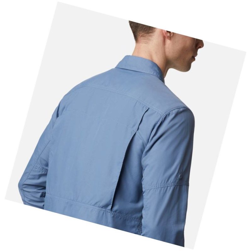Columbia Silver Ridge 2.0 Long Sleeve Big Gömlek Erkek Gri Mavi | 49582-HRPM