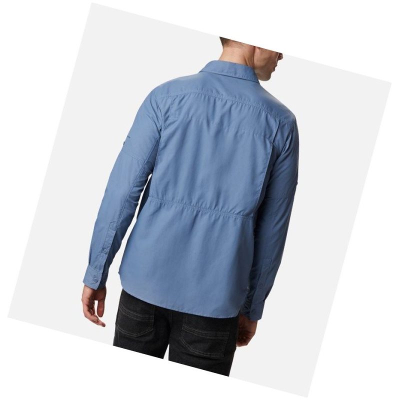 Columbia Silver Ridge 2.0 Long Sleeve Tall Gömlek Erkek Gri Mavi | 70125-SQRB