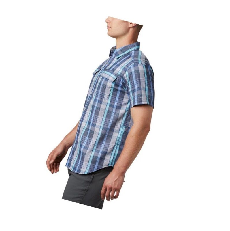 Columbia Silver Ridge 2.0 Multi Plaid Short Sleeve Gömlek Erkek Mavi Renkli | 95472-VHBF