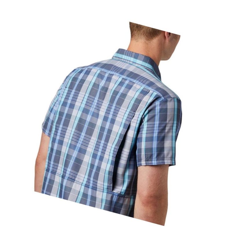 Columbia Silver Ridge 2.0 Multi Plaid Short Sleeve Gömlek Erkek Mavi Renkli | 95472-VHBF