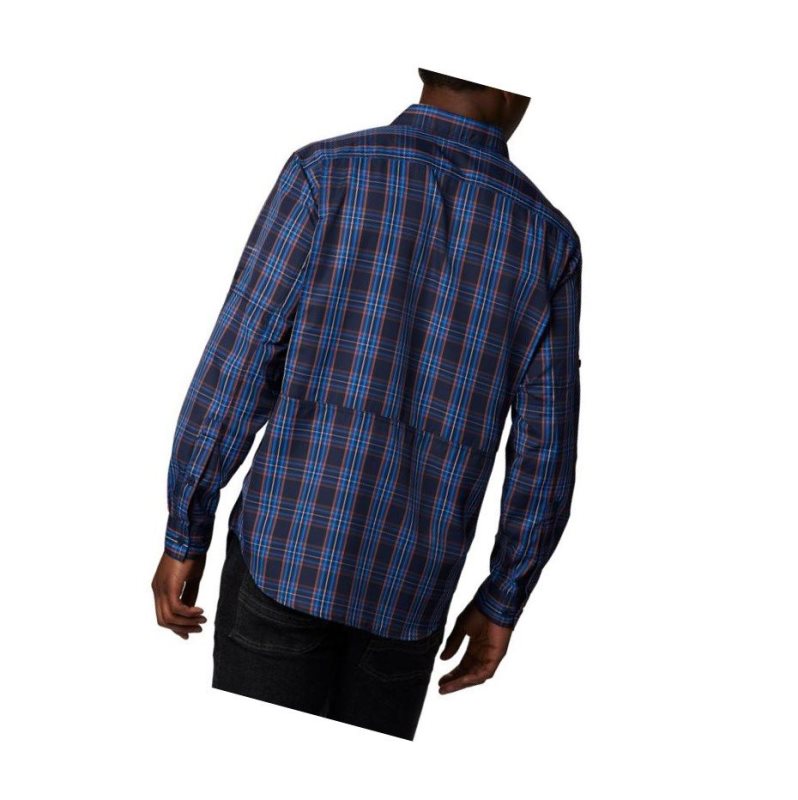 Columbia Silver Ridge 2.0 Plaid Long Sleeve Big Gömlek Erkek Lacivert | 61453-LQOI