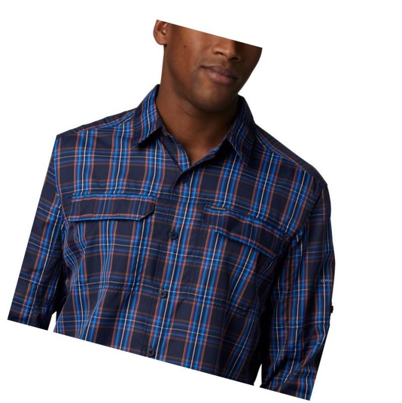 Columbia Silver Ridge 2.0 Plaid Long Sleeve Big Gömlek Erkek Lacivert | 61453-LQOI