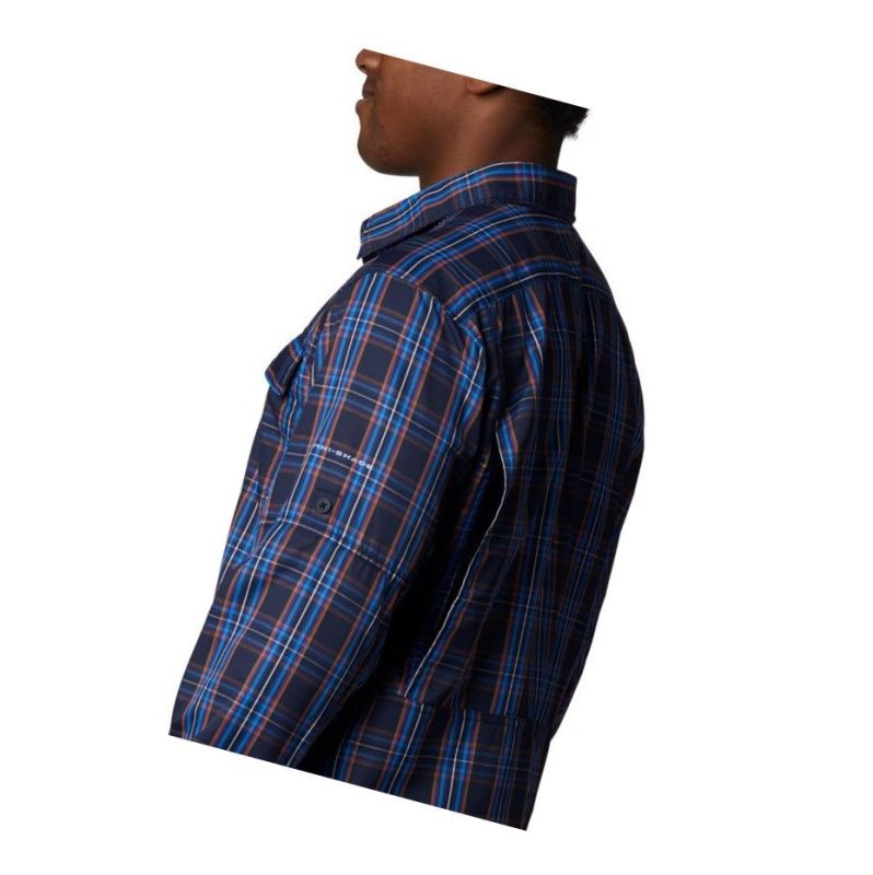 Columbia Silver Ridge 2.0 Plaid Long Sleeve Big Gömlek Erkek Lacivert | 61453-LQOI
