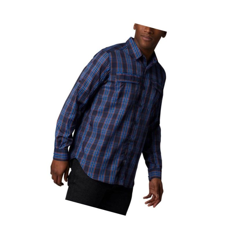Columbia Silver Ridge 2.0 Plaid Long Sleeve Gömlek Erkek Lacivert | 29751-MIBF