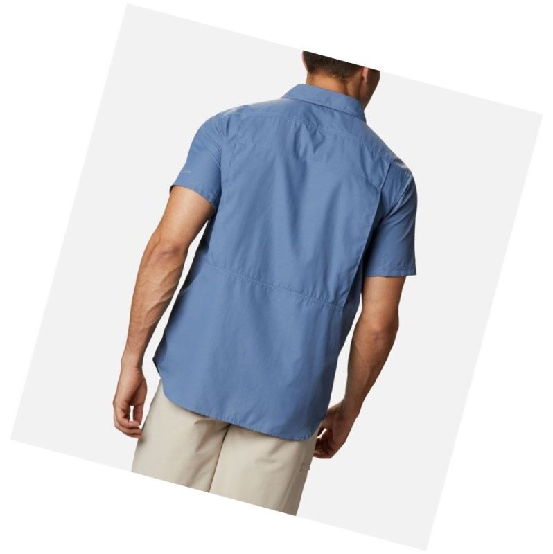 Columbia Silver Ridge 2.0 Short Sleeve Gömlek Erkek Gri Mavi | 57136-VXKZ