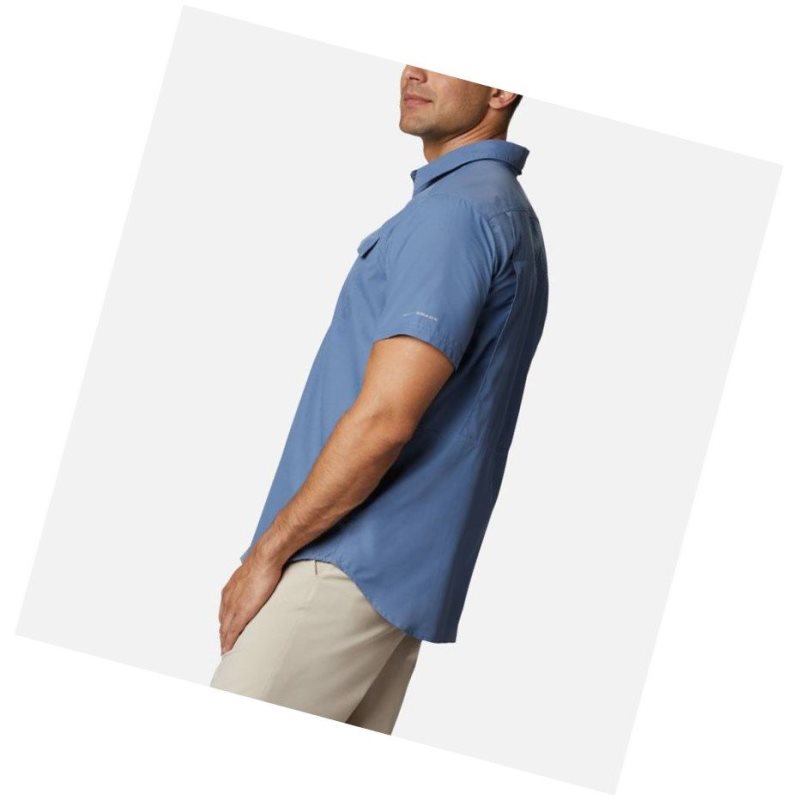 Columbia Silver Ridge 2.0 Short Sleeve Gömlek Erkek Gri Mavi | 57136-VXKZ