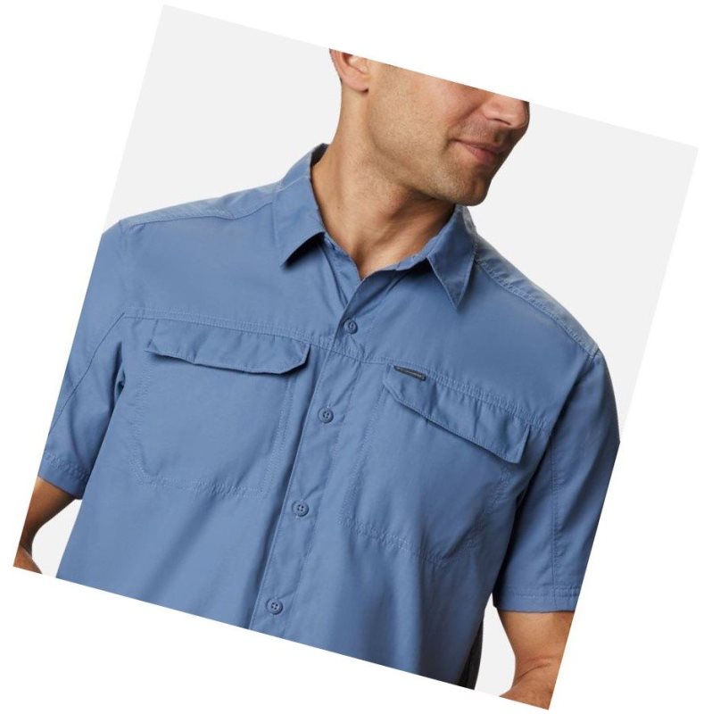 Columbia Silver Ridge 2.0 Short Sleeve Gömlek Erkek Gri Mavi | 57136-VXKZ