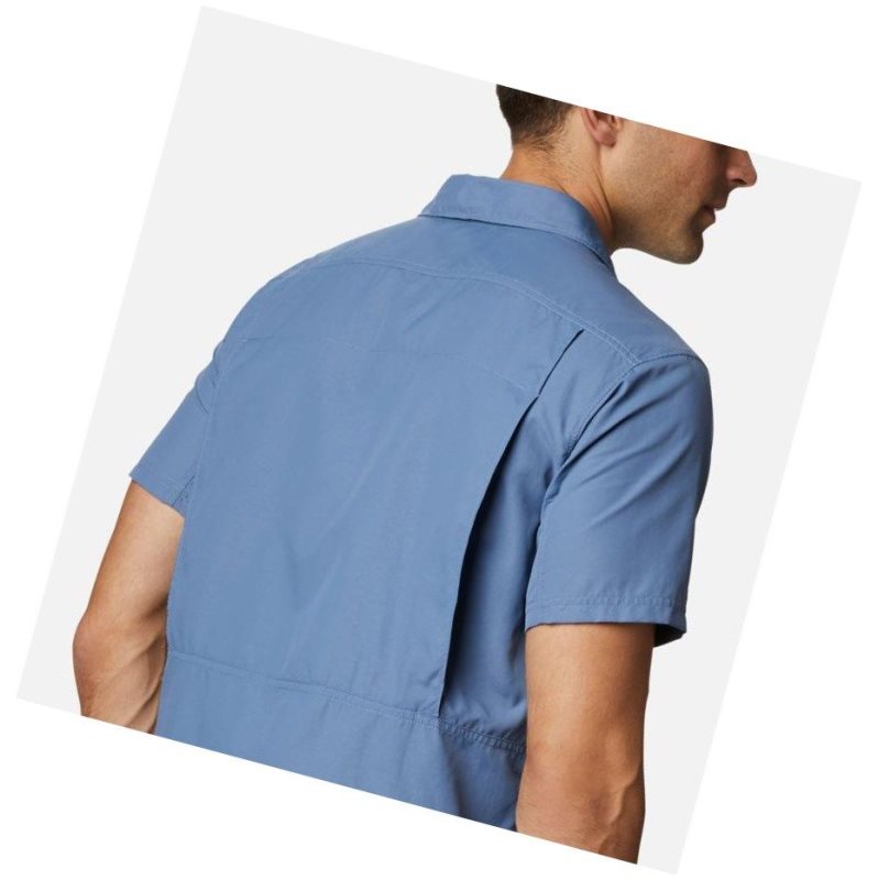 Columbia Silver Ridge 2.0 Short Sleeve Gömlek Erkek Gri Mavi | 57136-VXKZ