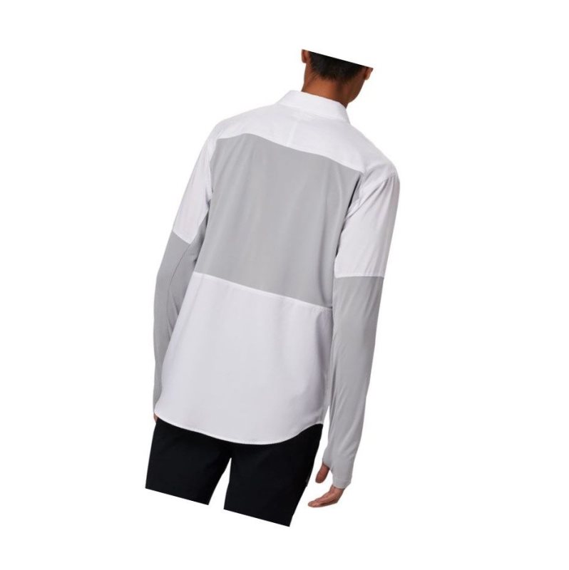 Columbia Silver Ridge Lite Hybrid Gömlek Erkek Beyaz Gri | 69541-ROWI