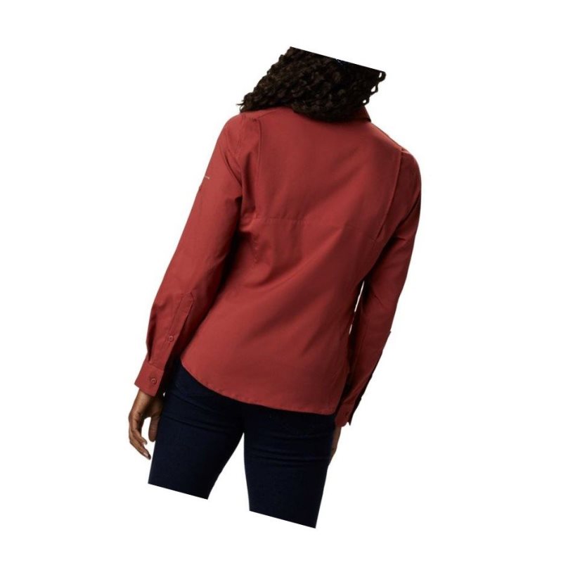 Columbia Silver Ridge Lite Long Sleeve Gömlek Kadın Kırmızı | 65403-YWJD