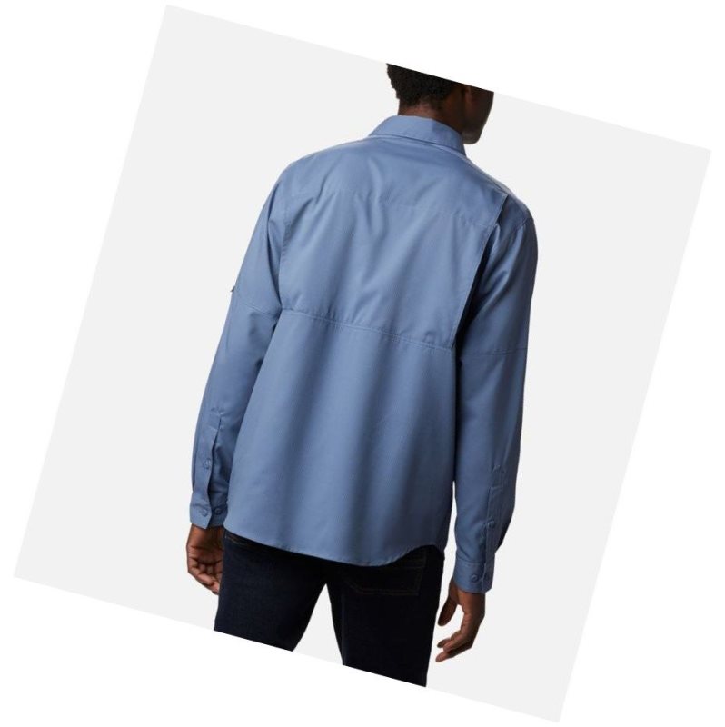 Columbia Silver Ridge Lite Long Sleeve Gömlek Erkek Gri Mavi | 43159-XIFB
