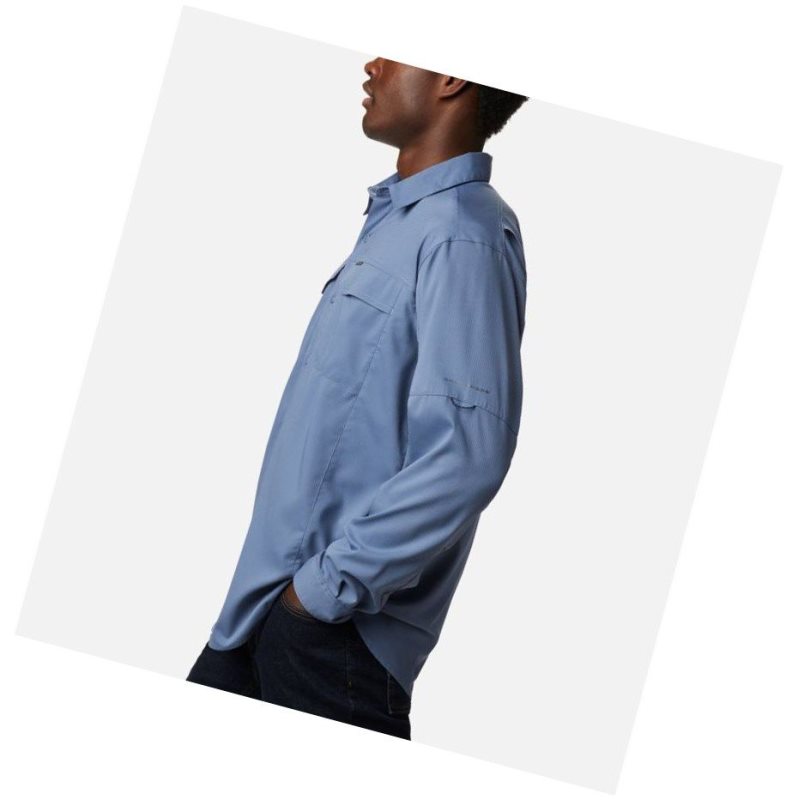 Columbia Silver Ridge Lite Long Sleeve Gömlek Erkek Gri Mavi | 43159-XIFB
