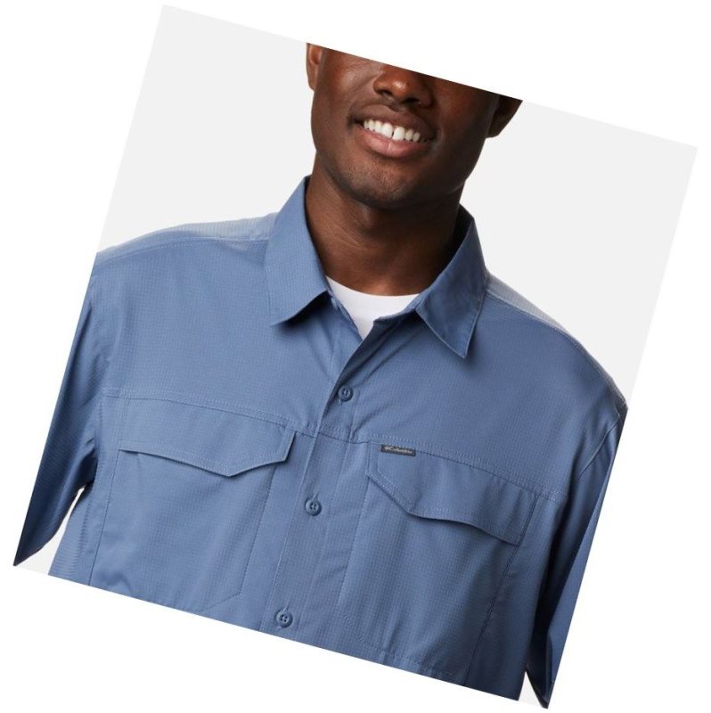 Columbia Silver Ridge Lite Long Sleeve Gömlek Erkek Gri Mavi | 43159-XIFB