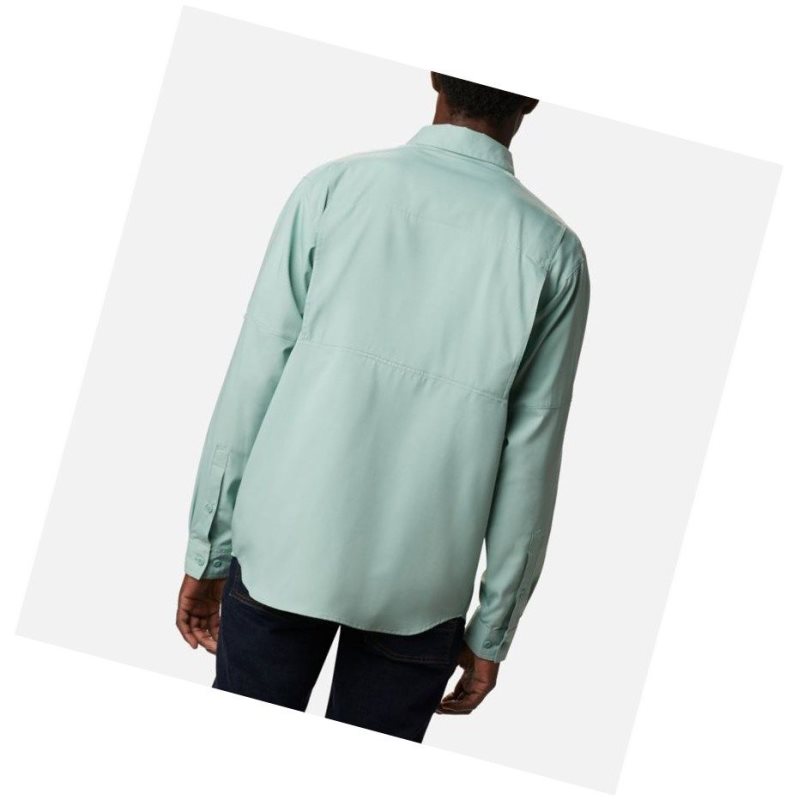 Columbia Silver Ridge Lite Long Sleeve Gömlek Erkek Açık Turkuaz | 92607-TKCV