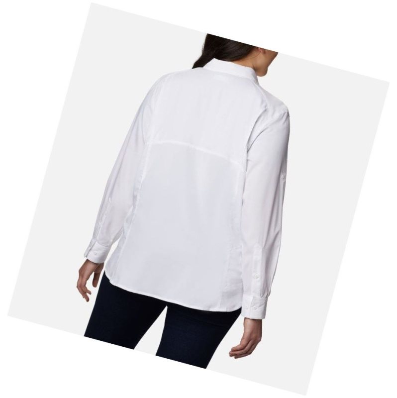Columbia Silver Ridge Lite Long Sleeve Plus Size Gömlek Kadın Beyaz | 28350-PADN