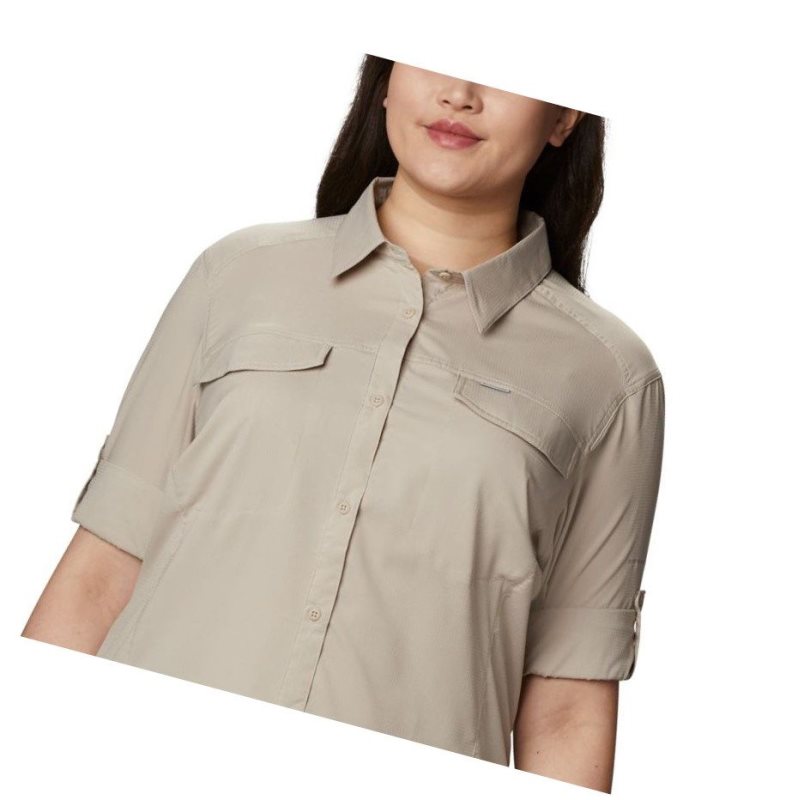 Columbia Silver Ridge Lite Long Sleeve Plus Size Gömlek Kadın Haki | 26490-IBPA