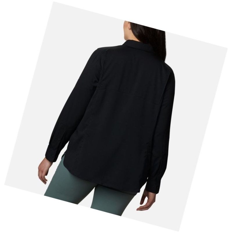 Columbia Silver Ridge Lite Long Sleeve Plus Size Gömlek Kadın Siyah | 89620-ZHSF