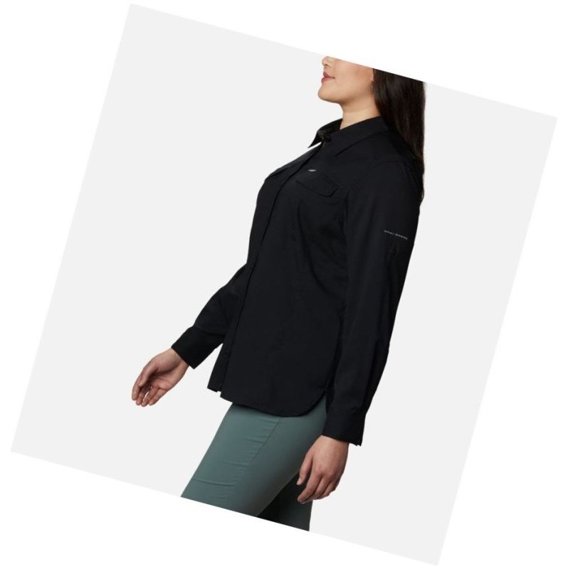 Columbia Silver Ridge Lite Long Sleeve Plus Size Gömlek Kadın Siyah | 89620-ZHSF